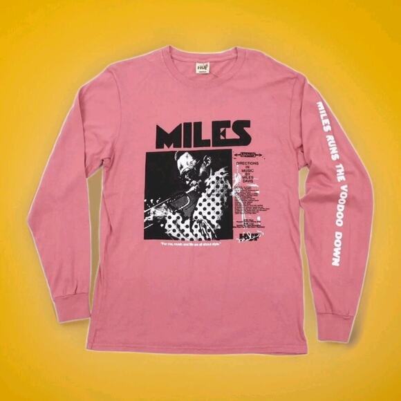 Huf X Miles Davis Jazz T-Shirt Runs the Voodoo Down Dusty Rose Medium A97 New - Picture 1 of 6